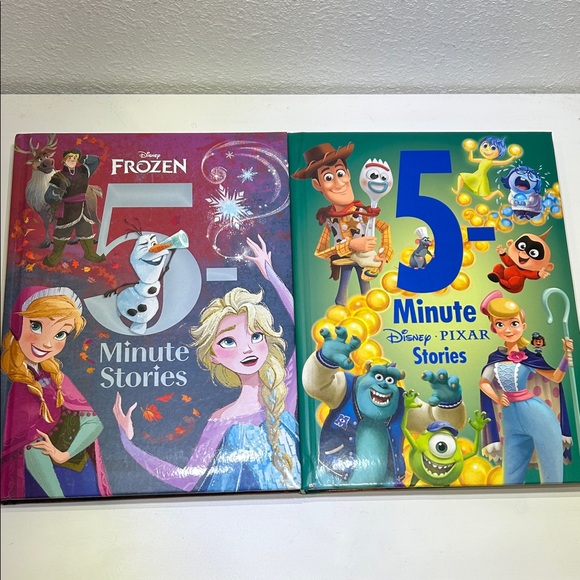 Disney Other - (2) Disney Hardcover 5 Minute Storybook Stories Disney Pixar & Frozen